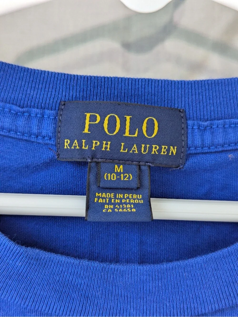 Polo Ralph Lauren Boys M 10-12 Blue Tiger Graphic Long Sleeve T Shirt 16.5x23.5